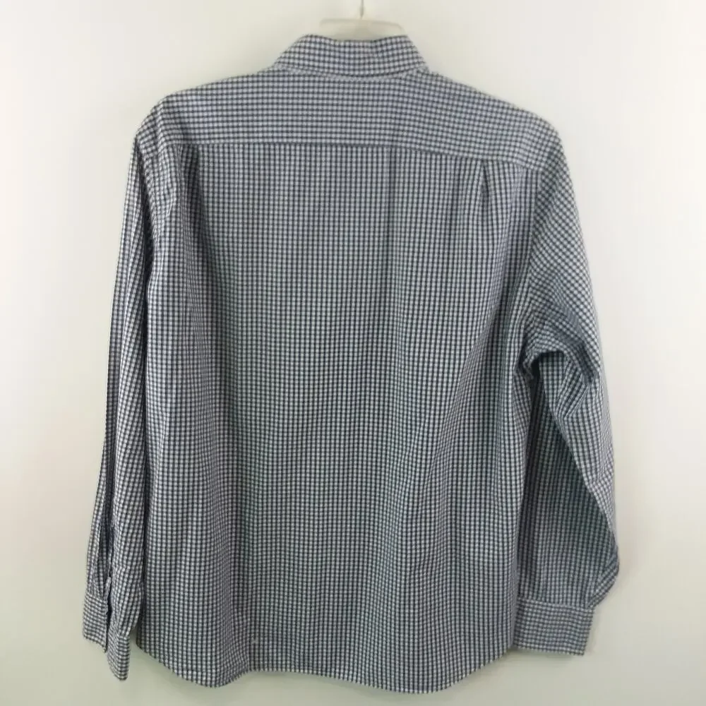 J. Crew Button Down Classic Shirt Men's‎ XL Blue & White Gingham Check Gorpcore